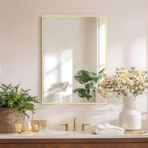 Sunniry Bathroom Mirrors for Over Sink, 16x20 inch Gold Vanity Mirror - Image 6