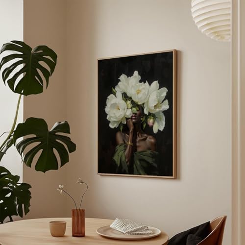 ZHGYGBN Black Woman Wall Art Modern Oil Painting Poster 16x20 Inch Unframed - Image 3