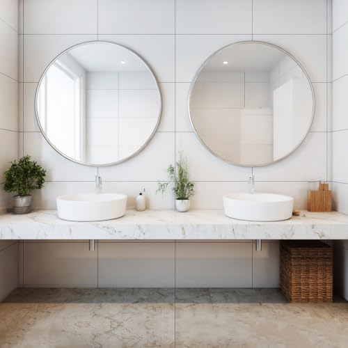 Sunniry Silver Bathroom Mirror 30 inch, 2 Pack Wall Mirror by Sunniry