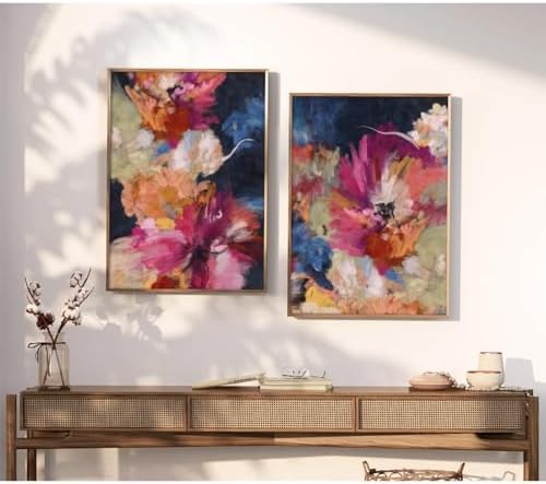 Colorful Abstract Wall Art Decor Modern Flower Canvas Wall Art Abstract Flower - Image 5