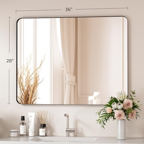 Black Bathroom Mirror 28X36 Inch Bathroom Vanity Mirror - Image 5