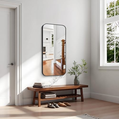 KOCUUY Black Mirror 20" x 40", Metal Frame Vanity Mirror - Image 4