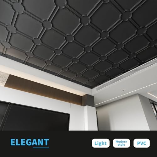 Art3d 3D Textured PVC Drop Ceiling Tiles, 2 x 2 ft - Image 3