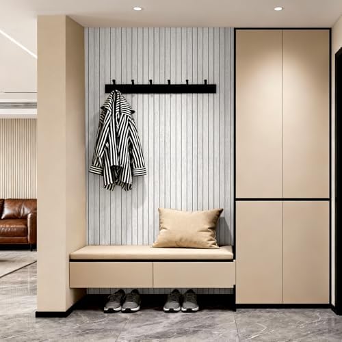 3D Wall Panel Peel and Stick, 15.7 x 118 in, Bright Gray - Image 5