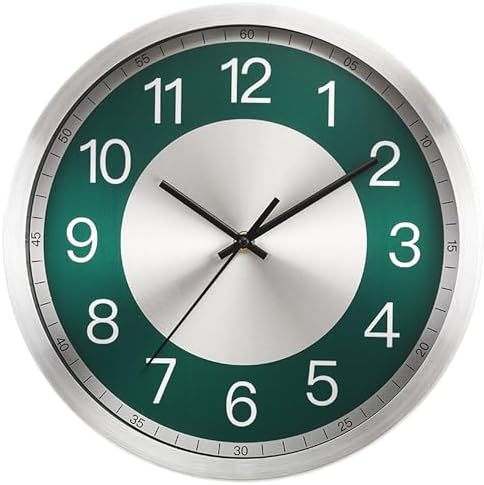 Silent Wall Clock Battery Operated, Modern Metal Wall Clock Decorative by Fzybstim
