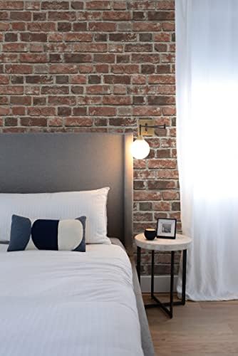 NextWall Distressed Faux Brick Peel and Stick Wallpaper - Image 7