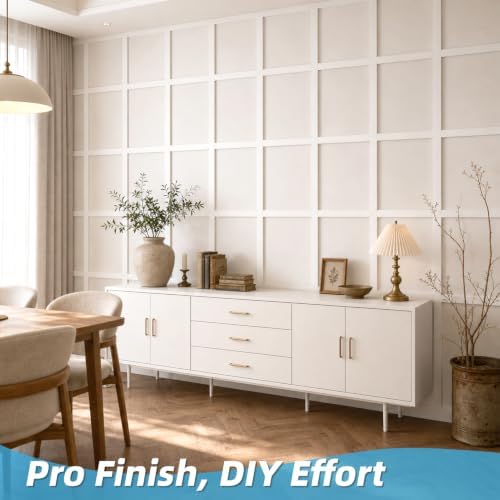 Art3d Premade Paintable Board and Batten Wainscoting Kit, 167.32 x 70.08 in - Image 4
