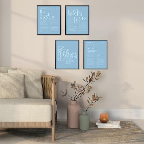 Locomiss Light Blue Christian Wall Art Decor, Modern Bible Verse Prints - Image 5
