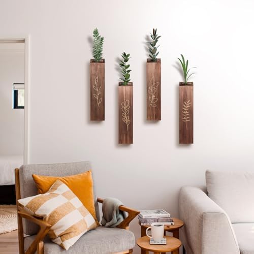 Wooden Wall Vase Planter Set of 4 - Image 6