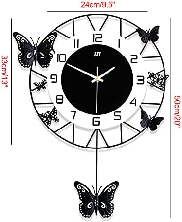Large Wall Clock 20 Inch, Modern Pendulum Wall Clock Butterfly Art Decor Silent - Image 7
