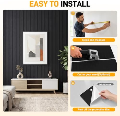 20 PCS Acoustic Wall Panels 47.2"x23.6" Self-Adhesive Sound Absorbing Panels - Image 4