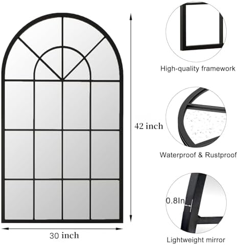 Dewfig Arched Wall Mirror - Image 7