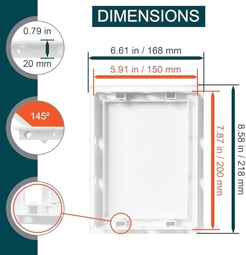 6" x 8" White ABS Plastic Plumbing Access Panel - Image 2