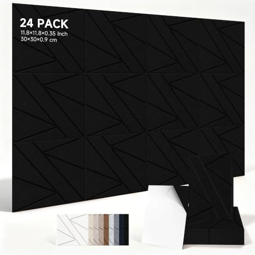 TO-TH Sound Proofing Panels Self-Adhesive Acoustic Wall Panel 24Pack by TO-TH