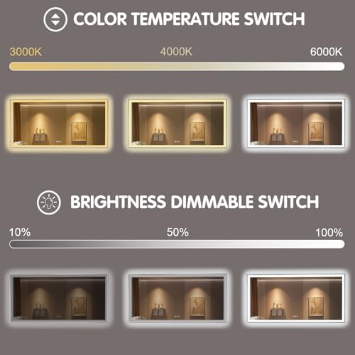 55x36 Inch LED Bathroom Mirror - Image 4