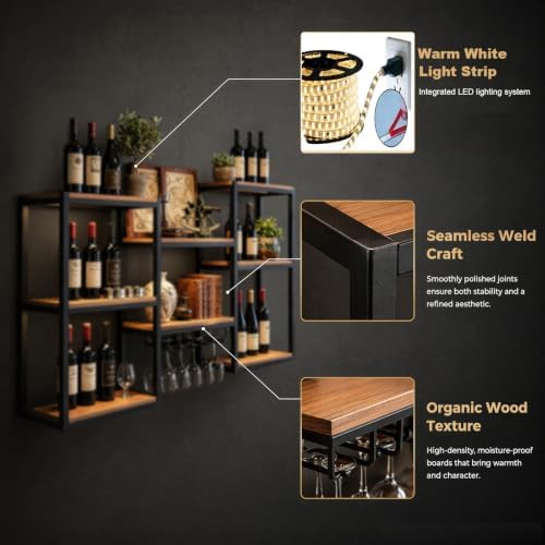 47in Wall Mounted Wine Rack - Image 6