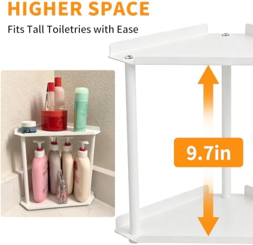 Jesginboo 2 Tier Bathroom Counter Organizer, Vanity Organizer Corner Shelf - Image 4