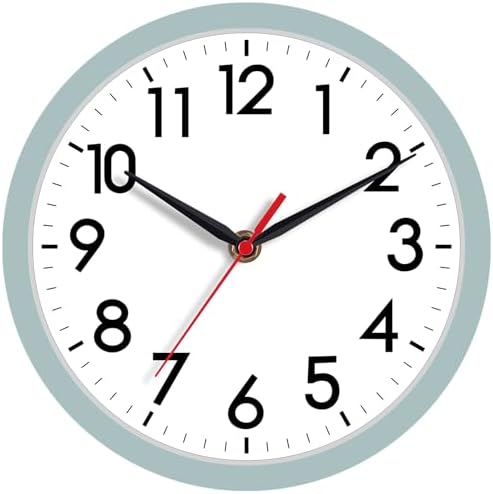 AKCISOT 8 Inch Wall Clock, Silent Battery Operated Analog Clock by Akcisot
