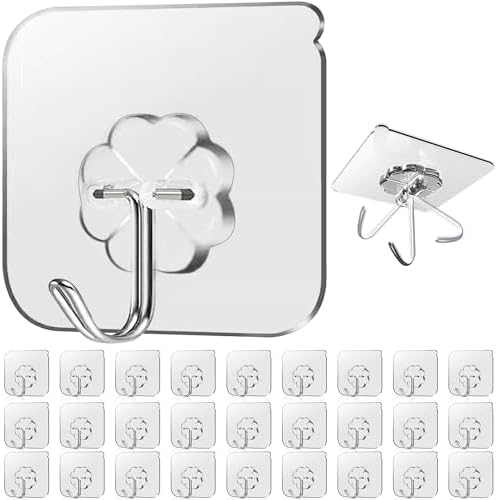 28 Pack Sticky Hooks for Hanging Heavy Duty, Wall Hooks Adhesive, Shower & by Unknown