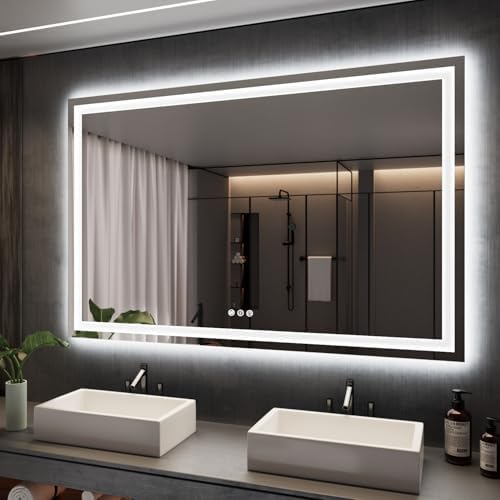 ISKM 66x40 LED Mirror for Bathroom, Front and Back Lit by ISKM-IStillKeepMovin