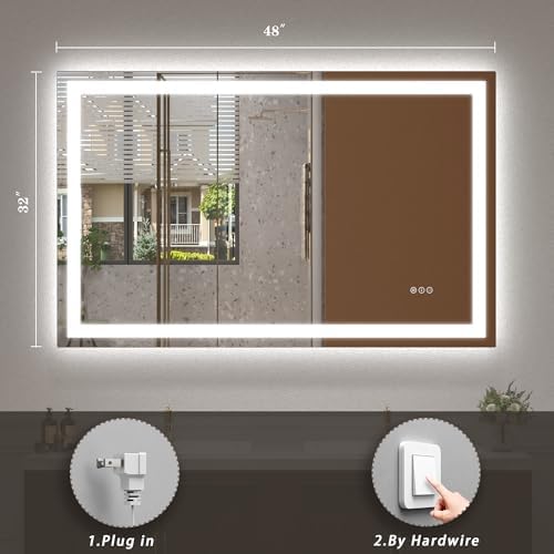 48x32 LED Lighted Bathroom Mirror - Image 6