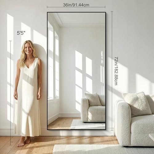 72x36 inch Large Black Bathroom Mirror, Rectangle Mirror - Image 2