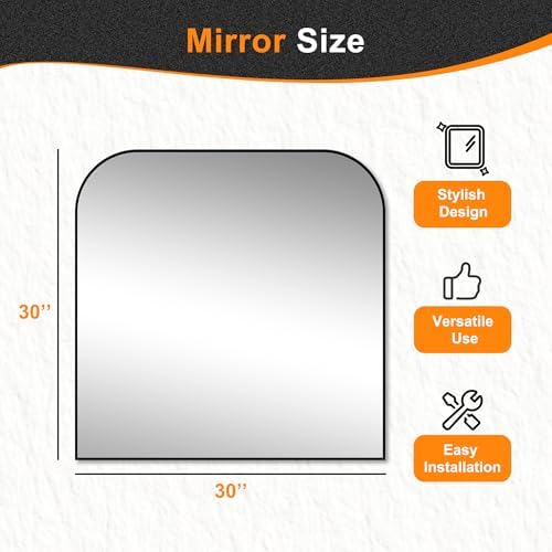 Delma 30"x30" Black Metal Framed Bathroom Mirror - Image 7