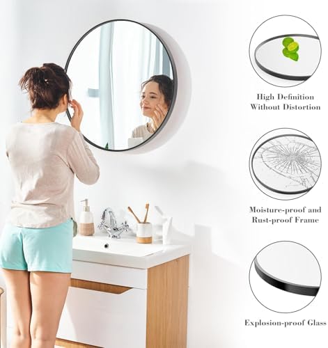 NEWBULIG 36 Inch Round Bathroom Mirror, Wall Mount Vanity Mirror - Image 4