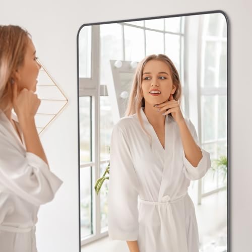 DESBING 36" x 48"Bathroom Mirror, Matte Black Wall Mirror - Image 4