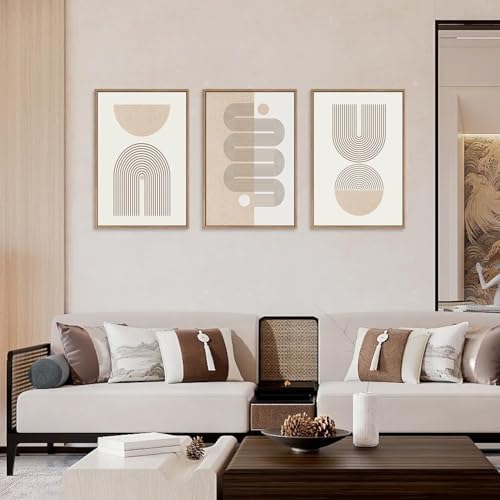 CHDITB Boho Framed Canvas Wall Art Set, Mid-Century Modern Wall Painting - Image 2