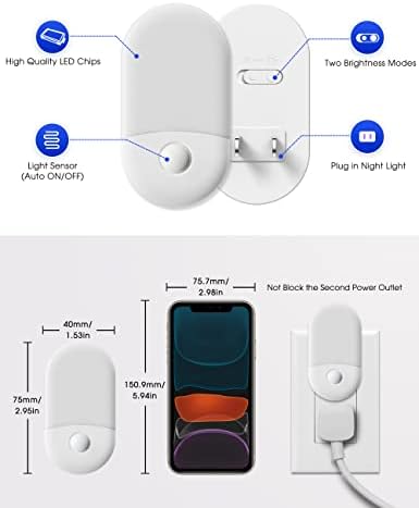 L LOHAS LED Blue Night Light, Night Lights Plug into Wall, 0.6W LED - Image 6
