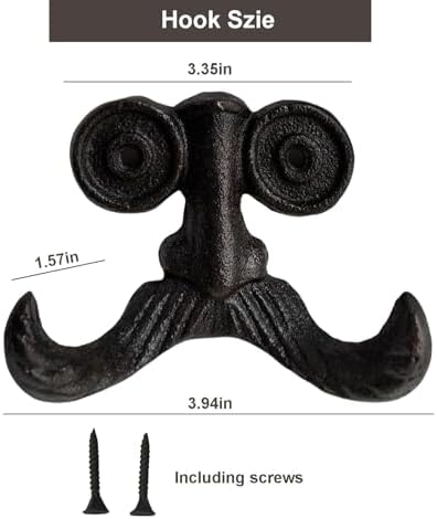 Cast Iron Hook, Heavy Duty Vintage Coat Hooks - Image 3