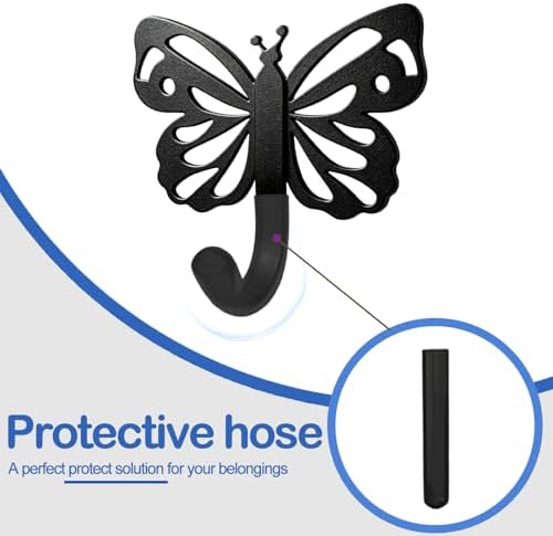 Majewel Black Hooks for Hanging, Butterfly Hooks for Shower Wall Hangs - Image 5