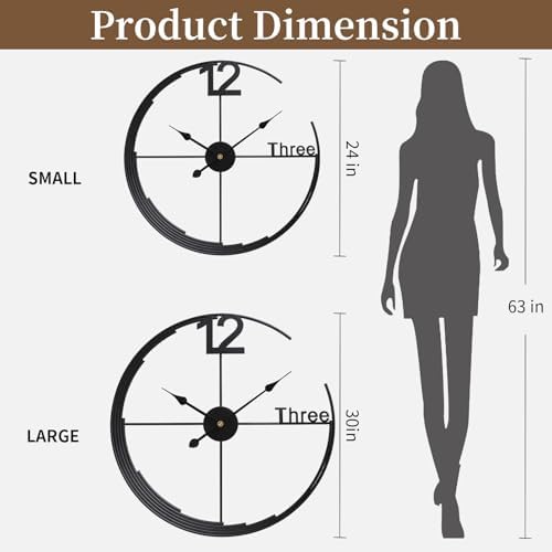 Large Wall Clock, Modern Minimalist Wall Clock Round Silent Non-Ticking Battery - Image 3