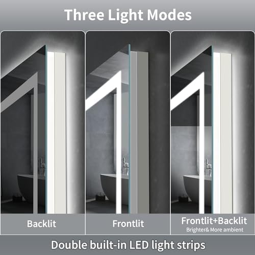 LED Mirror for Bathroom, 72x36 Inch Backlit + Front Lighted - Image 3