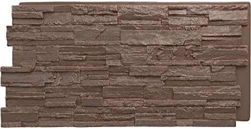 EverStone Cascade Faux Stone Panel, 48 5/8"W x 24 3/4"H x 1 1/4"D, Autumn by EkenaMillwork