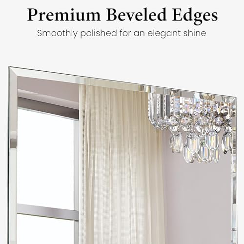 22"x30" Frameless Beveled Rectangular Bathroom Mirror - Image 2