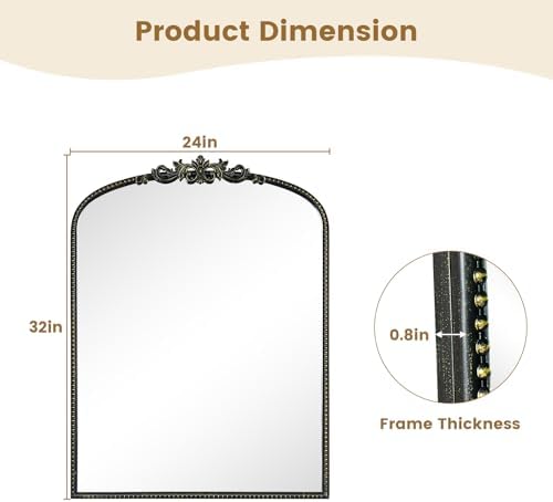 WallBeyond Black Vintage Mirror - Image 5