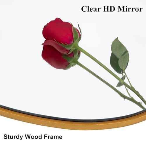Irregular Asymmetrical Wall Mirror, 28x20 Inch Gold Bathroom Mirror - Image 5