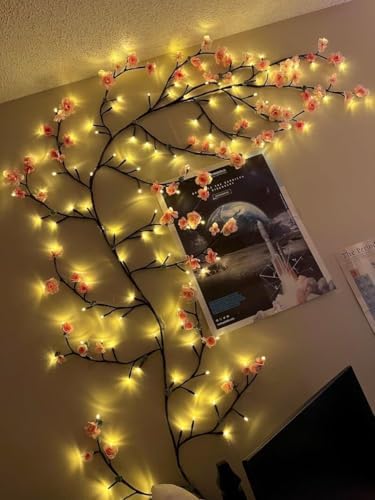 Cherry LED Tree Branch Lights for Wall, Cherry Blossom Willow Vine Twig Decor - Image 4