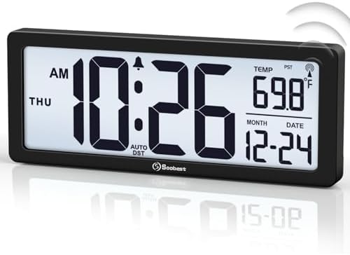 Soobest 8.5" Small Atomic Clock, Self-Setting Time & Date Battery Operated by Soobest