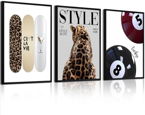 Youillne Trendy Cheetah Wall Decor Prints Preppy Leopard Wall Art Aesthetic by Youillne