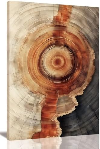 Tree Ring Wall Art Framed, Modern Nature Decor by IBHJSARTWallArt