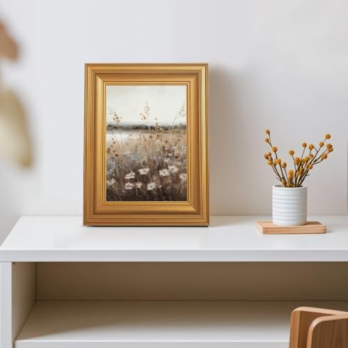 EJPFOGV Vintage Wildflower Meadow Landscape Framed Canvas Wall Art 8x10 in - Image 3