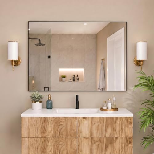 brisafe 1pc No-Nail Self-Adhesive Wall NanoMirror, 31 x 47 in by BRISAFE