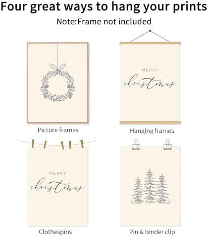 Baccone Christmas Wall Art Winter Xmas Canvas Decor Merry Christmas Wall Art - Image 7