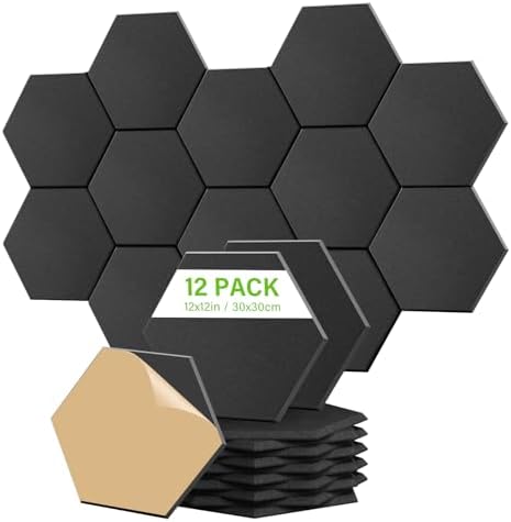 12 Pack Hexagon Sound Absorbing Panels by Unknown