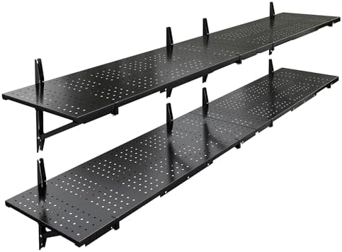 FLEXIMOUNTS 2-Pack 1x6ft Garage Shelving Perforated Wall Shelf by FLEXIMOUNTS