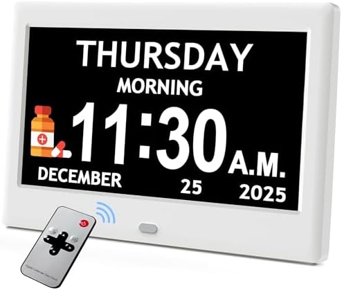 7'' Clocks for Seniors Elderly, Large Display Digital Clock by Flyruit