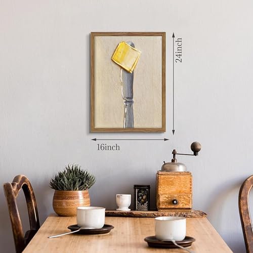 Framed Vintage Kitchen Wall Art, Butter on Knife Canvas Print, Modern - Image 4